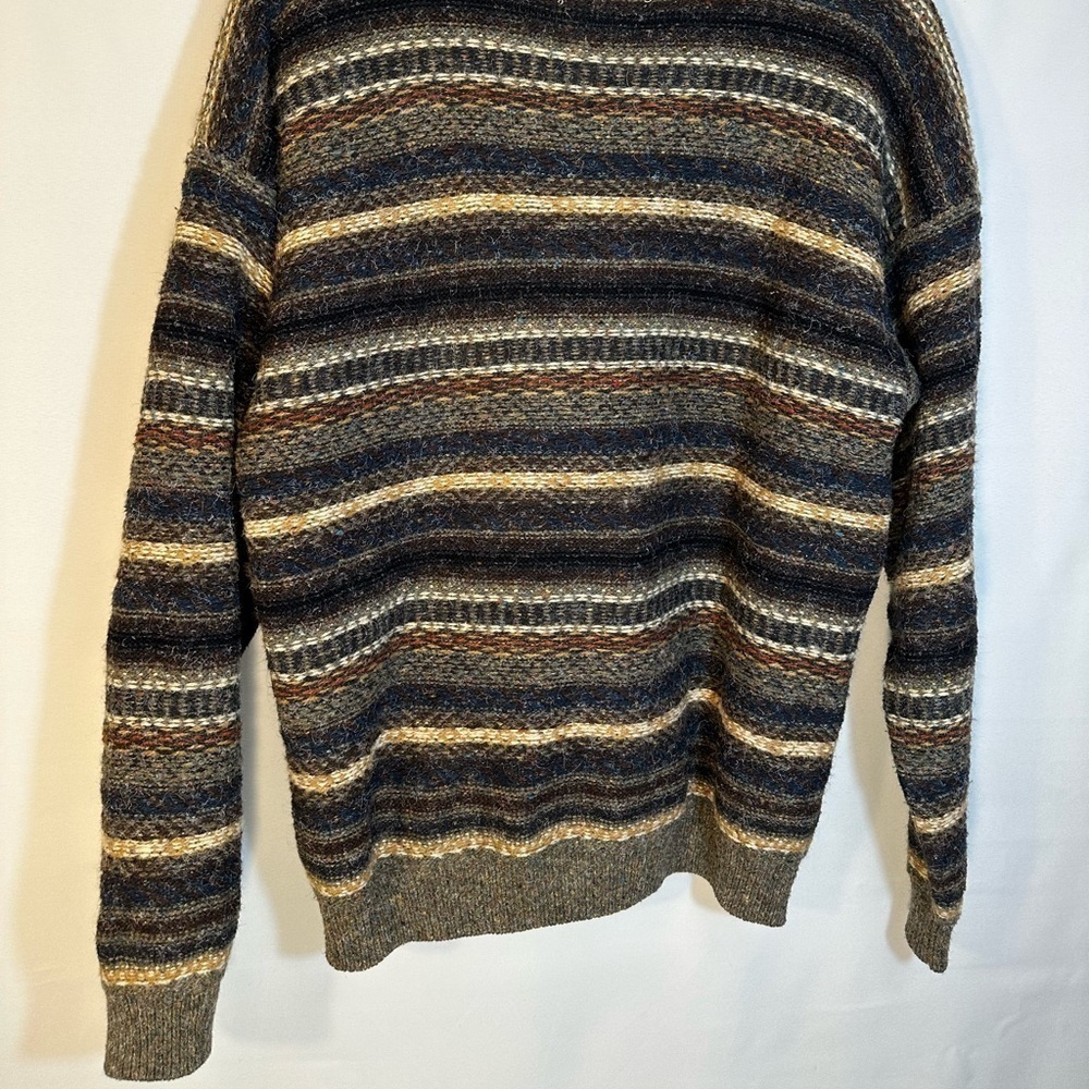 Etchings Vintage Brown Cream Knit Wool Blend Front Buttons Sweater Cardigan L - Picture 4 of 8